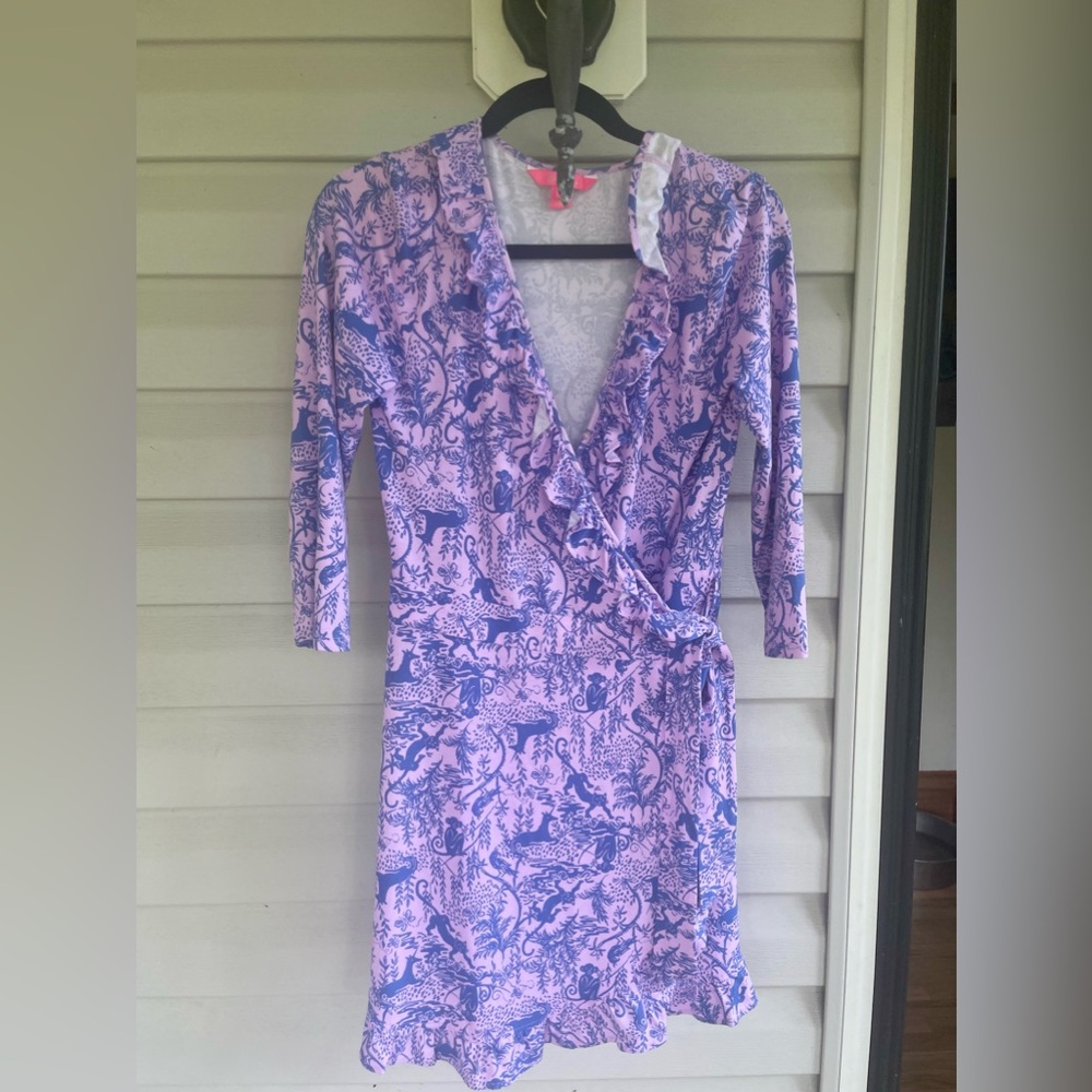 Lilly Pulitzer Jessalynne Romper Wrap Ruffled Trim Size: med